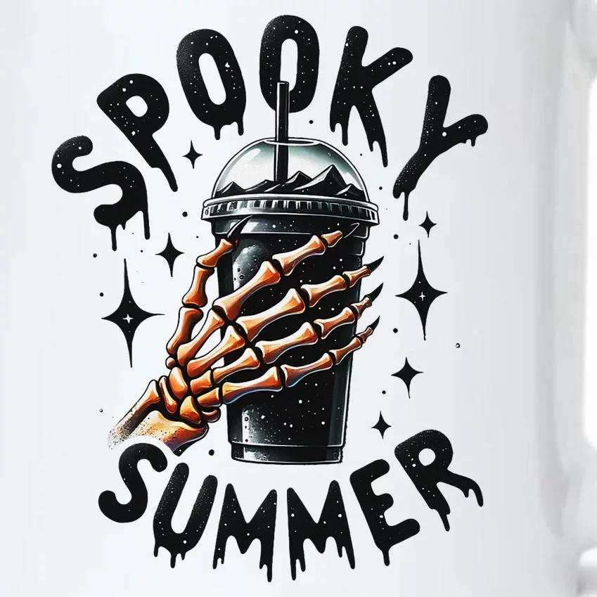 Retro Spooky Summer Fun Skeleton And Iced Coffee Vibes Black Color Changing Mug