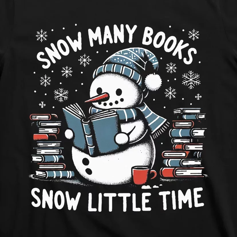 Reading Snowman So Many Books gift for Christmas T-Shirt