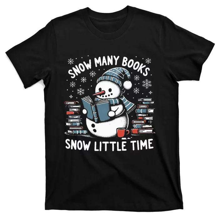 Reading Snowman So Many Books gift for Christmas T-Shirt