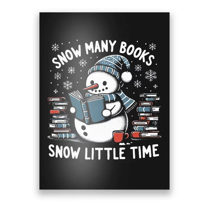 Reading Snowman So Many Books gift for Christmas Poster