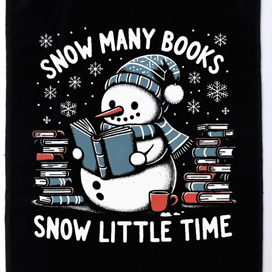 Reading Snowman So Many Books gift for Christmas Platinum Collection Golf Towel