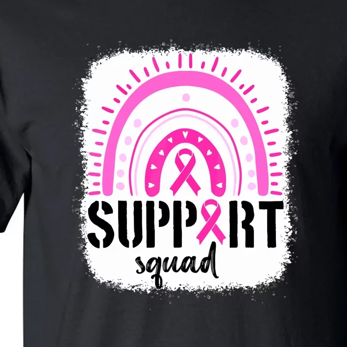 Rainbow Support Squad Breast Cancer Awareness Survivor Pink Ribbon Tall T-Shirt