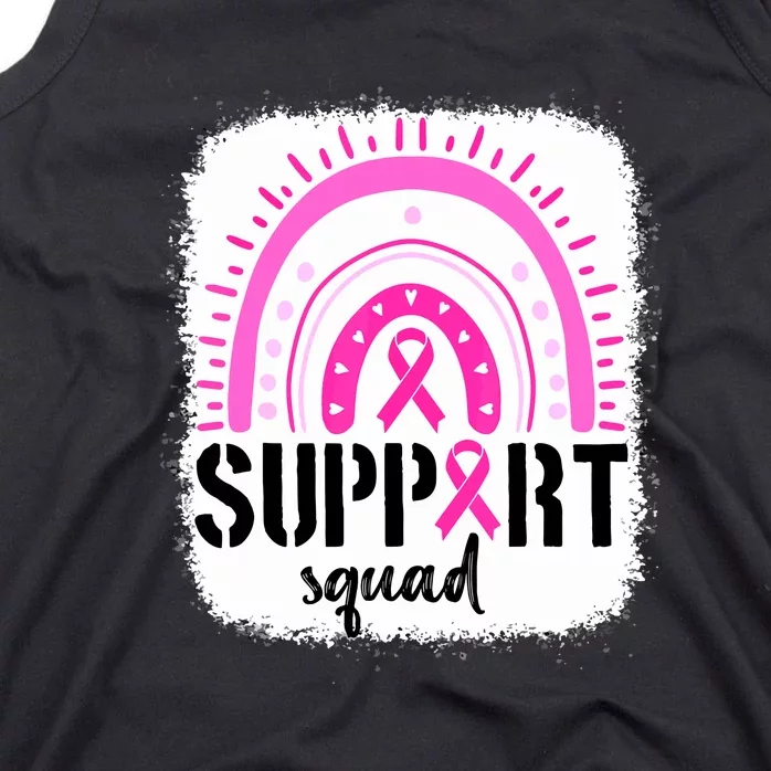 Rainbow Support Squad Breast Cancer Awareness Survivor Pink Ribbon Tank Top