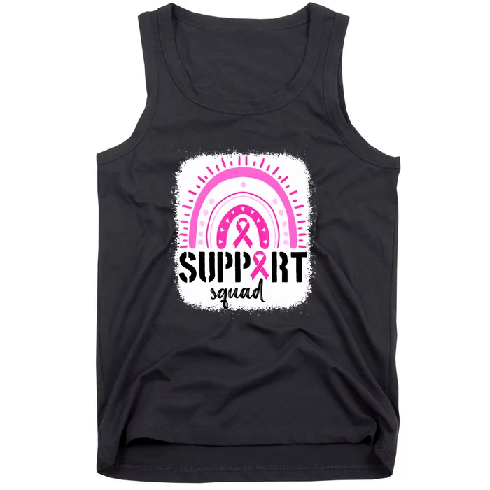 Rainbow Support Squad Breast Cancer Awareness Survivor Pink Ribbon Tank Top