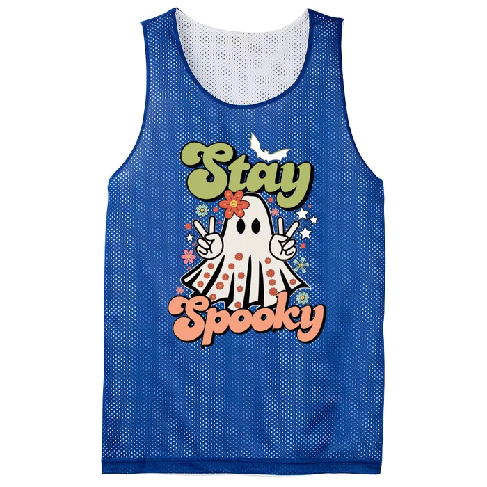 Retro Stay Spooky Ghost Print Gift Mesh Reversible Basketball Jersey Tank