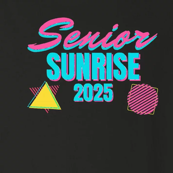 Retro Senior Sunrise 2025 High School 12th Twelfth Grade Toddler Long Sleeve Shirt