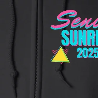 Retro Senior Sunrise 2025 High School 12th Twelfth Grade Full Zip Hoodie