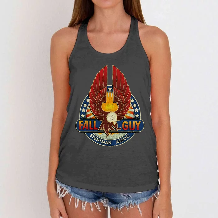 Retro Stuntman Stunt Performer Vintage Women's Knotted Racerback Tank