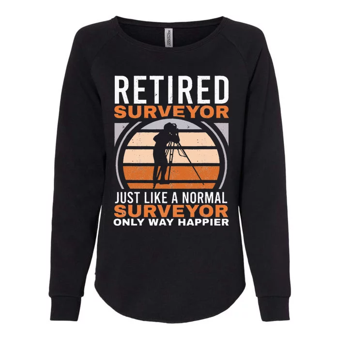 Retired Surveyor Tripod Surveying Grandpa Land Surveyor Womens California Wash Sweatshirt