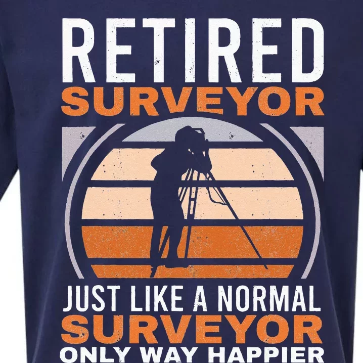 Retired Surveyor Tripod Surveying Grandpa Land Surveyor Sueded Cloud Jersey T-Shirt