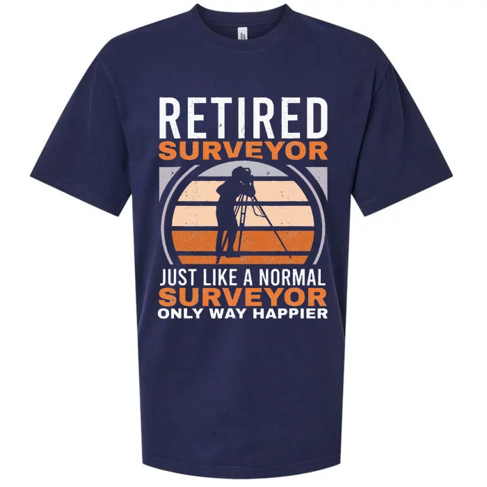 Retired Surveyor Tripod Surveying Grandpa Land Surveyor Sueded Cloud Jersey T-Shirt