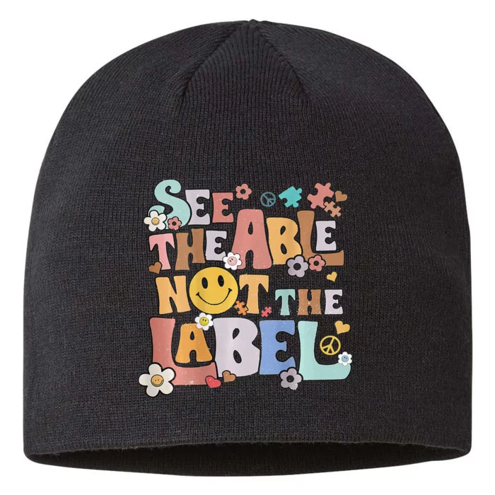 Retro See The Able Not The Label Autism Awareness Be Kind 8 1/2in Sustainable Knit Beanie