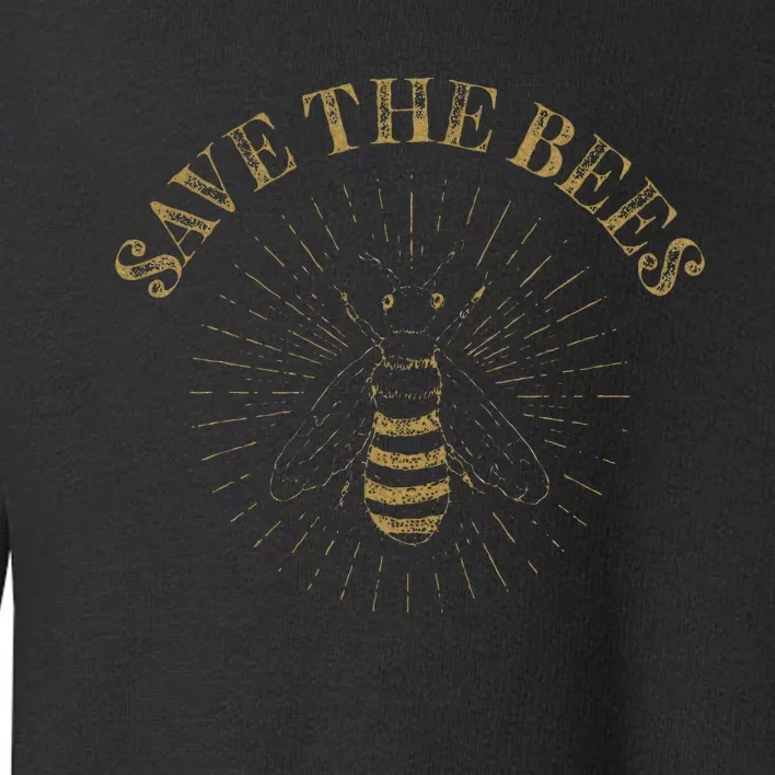 Retro Save The Bees Apiary Bee Beekeeper Earth Day Toddler Sweatshirt