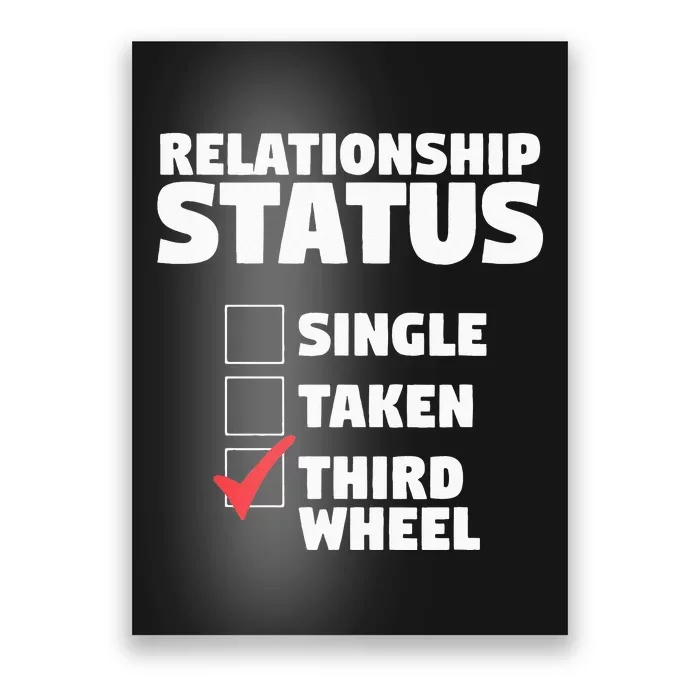 Relationship Status Third Wheel Funny Single Humor Lover Poster