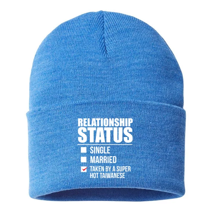 Relationship Status Taken Hot Taiwanese Proud Taiwan Pride Gift Sustainable Knit Beanie