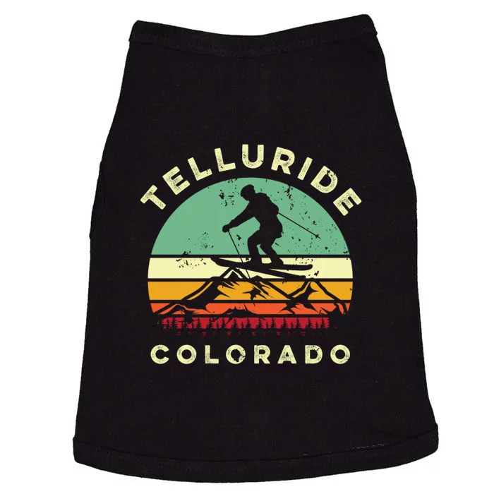 Retro Ski Telluride Colorado Outdoors Mountains Gift For Skier Doggie Tank