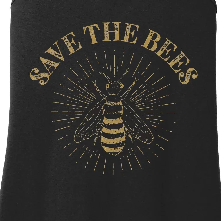 Retro Save the Bees Apiary Bee Beekeeper Earth Day Ladies Essential Tank