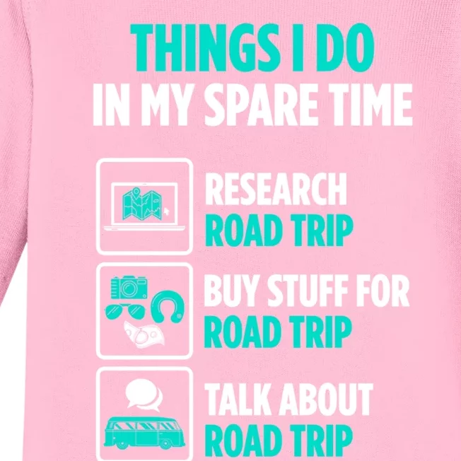 Roadgifttripper Spare Time Buy Stuff For Road Trip Gift Baby Long Sleeve Bodysuit