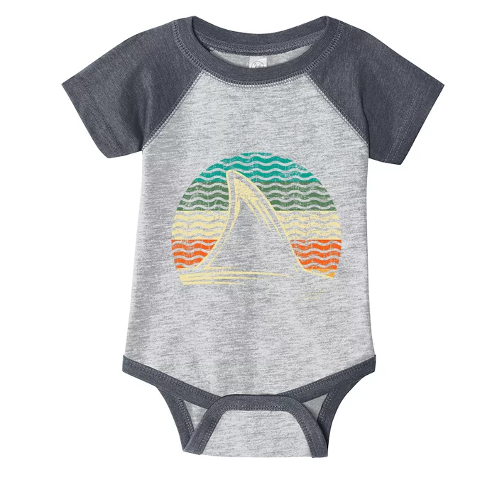 Retro Shark Tail Marine Biologist Shark Lovers Wildlife Infant Baby Jersey Bodysuit