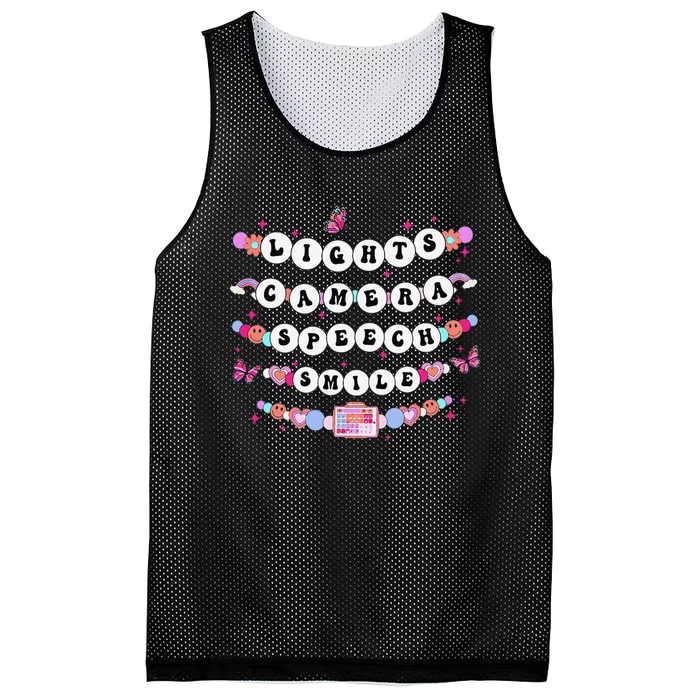 Retro Speech Therapy Lights Camera Speech Smile New Slp Gift Mesh Reversible Basketball Jersey Tank