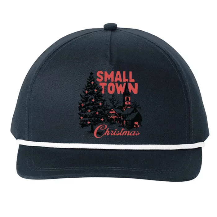 Retro Small Town Christmas Snapback Five-Panel Rope Hat