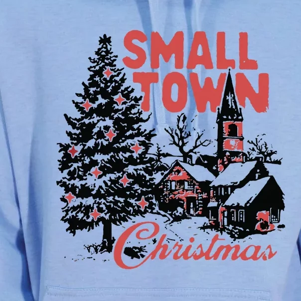 Retro Small Town Christmas Unisex Surf Hoodie