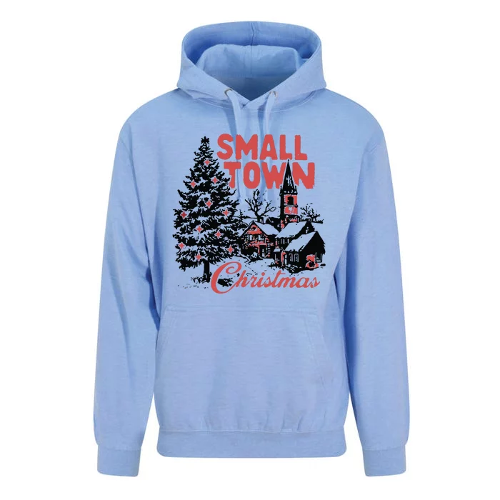 Retro Small Town Christmas Unisex Surf Hoodie