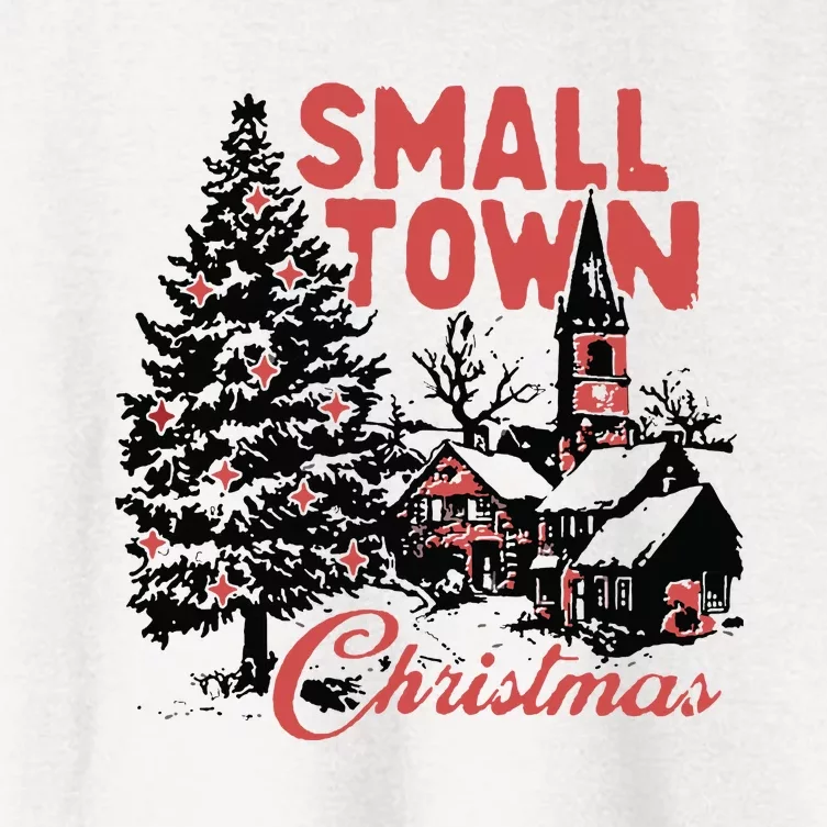 Retro Small Town Christmas Women's Crop Top Tee