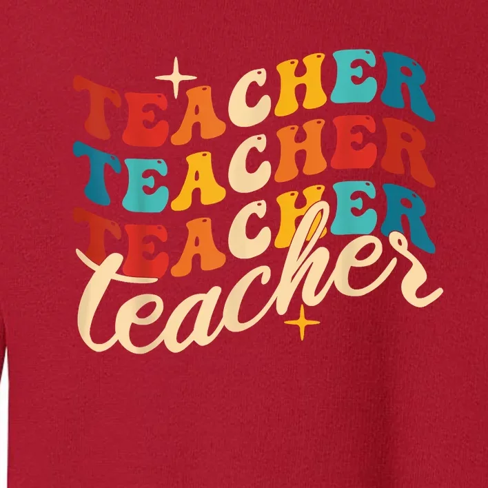 Retro Sunset Teacher Grvooy Back To School For Teacher Toddler Sweatshirt