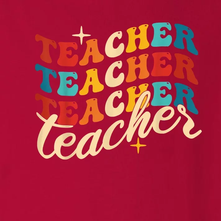 Retro Sunset Teacher Grvooy Back To School For Teacher Toddler Long Sleeve Shirt