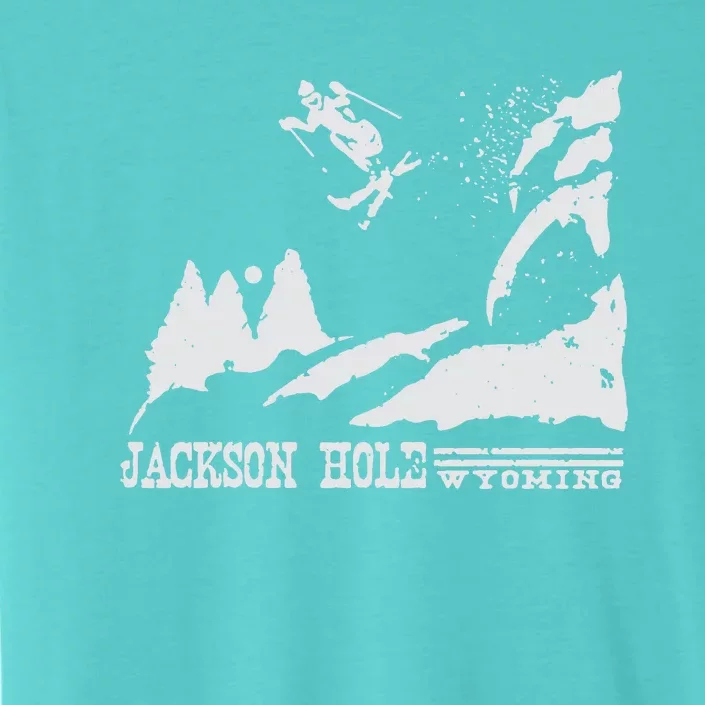 Retro Ski T Shirt Jackson Hole Wyoming Skiing T Shirt Vintage Ski Resort T Shirt ChromaSoft Performance T-Shirt