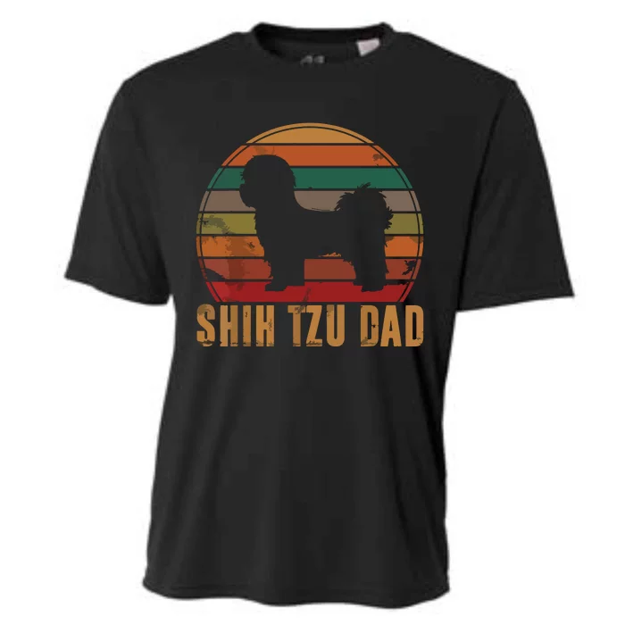 Retro Shih Tzu Dad Gift Daddy Apparel Dog Owner Pet Father Cooling Performance Crew T-Shirt