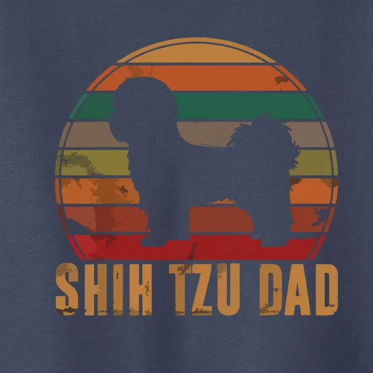 Retro Shih Tzu Dad Gift Daddy Apparel Dog Owner Pet Father Toddler T-Shirt