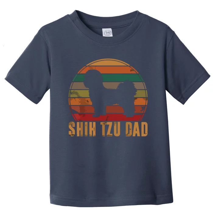 Retro Shih Tzu Dad Gift Daddy Apparel Dog Owner Pet Father Toddler T-Shirt