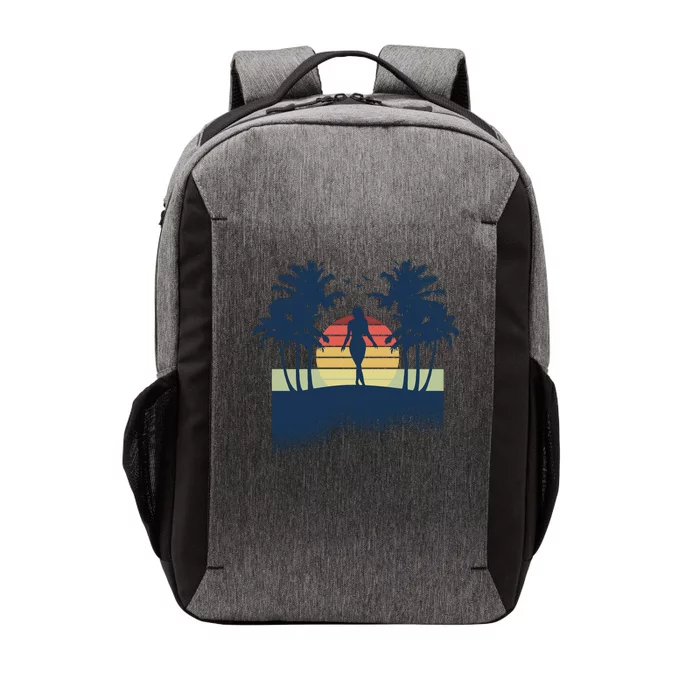 Retro Sunset Tropical Vacation Vector Backpack