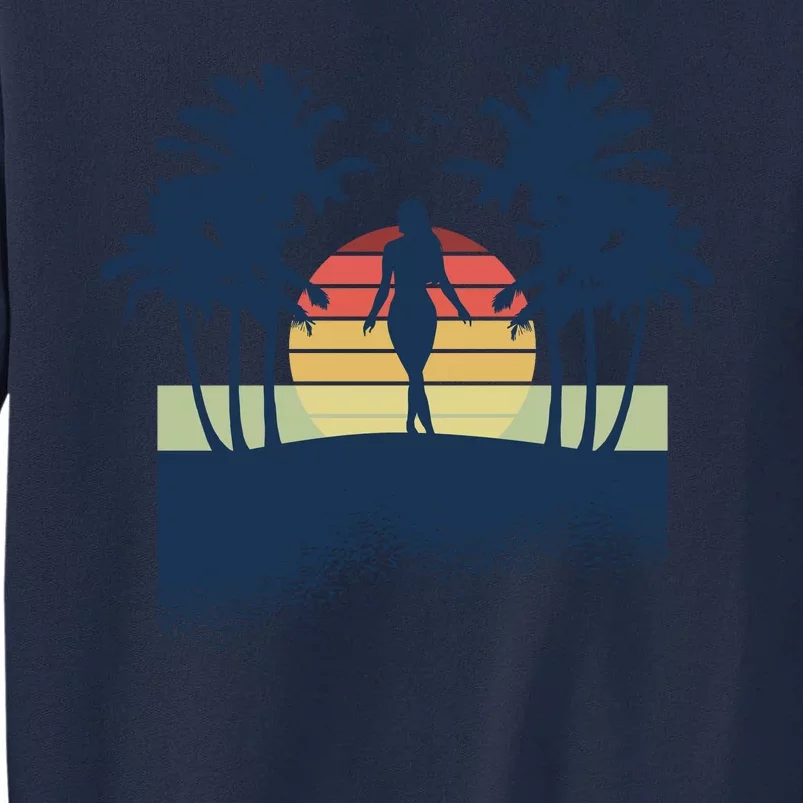 Retro Sunset Tropical Vacation Tall Sweatshirt