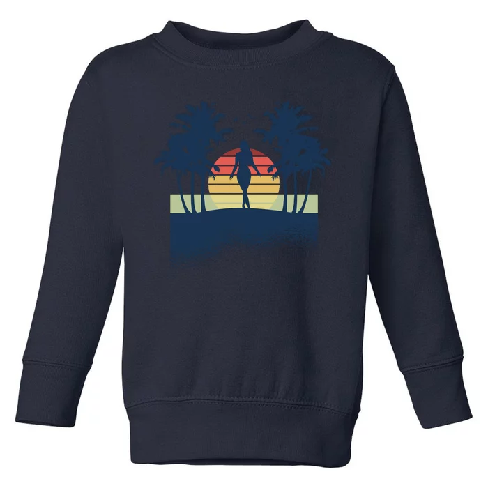 Retro Sunset Tropical Vacation Toddler Sweatshirt