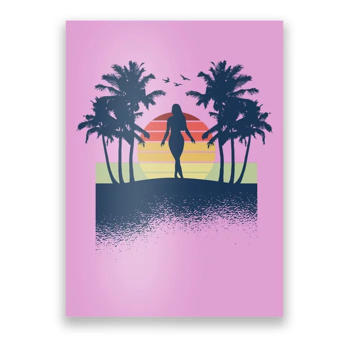 Retro Sunset Tropical Vacation Poster