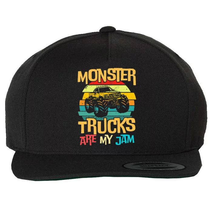 Retro Sunset Truck Vintage Monster Trucks Are My Jam Wool Snapback Cap