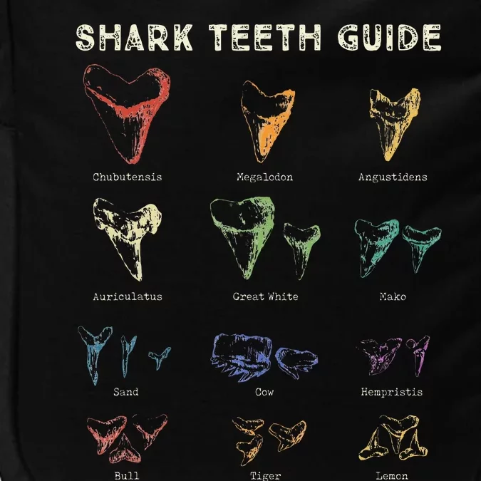 Retro Shark Teeth Guide Fossil Tooth Collector Impact Tech Backpack