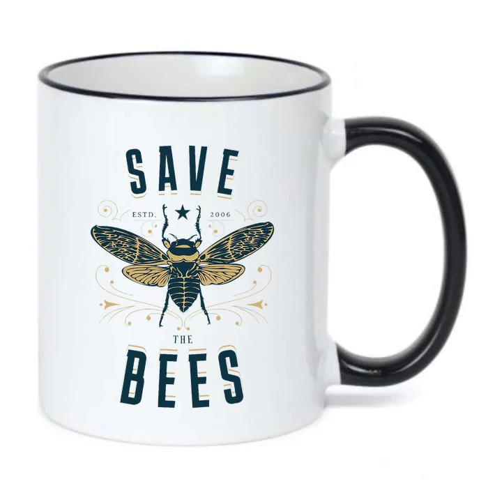 Retro Save The Bees Apiary Bee Beekeeper Earth Day Black Color Changing Mug