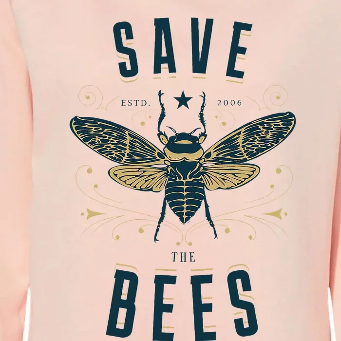 Retro Save The Bees Apiary Bee Beekeeper Earth Day Womens California Wash Sweatshirt