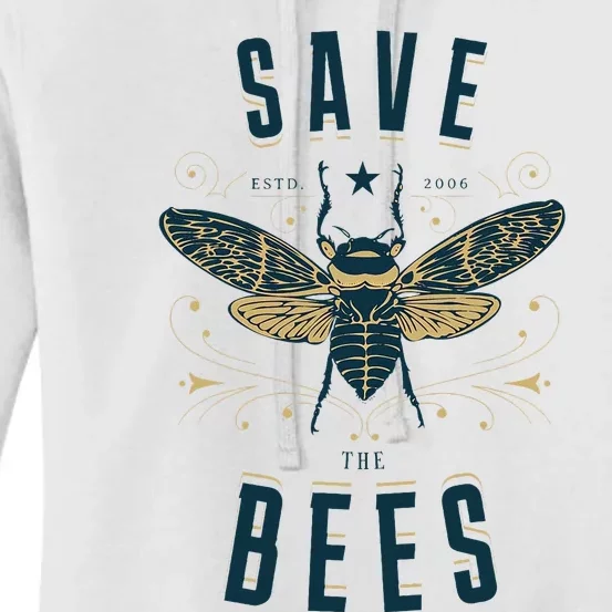 Retro Save The Bees Apiary Bee Beekeeper Earth Day Women's Pullover Hoodie