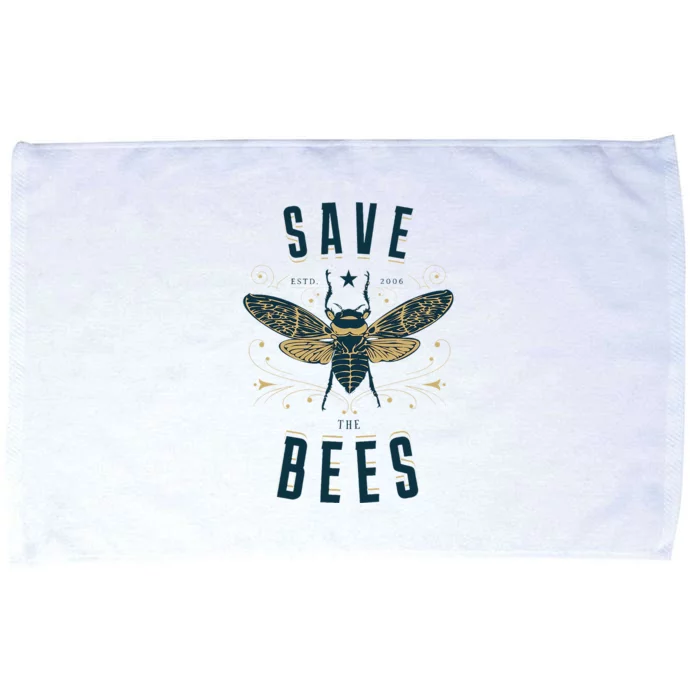 Retro Save The Bees Apiary Bee Beekeeper Earth Day Microfiber Hand Towel