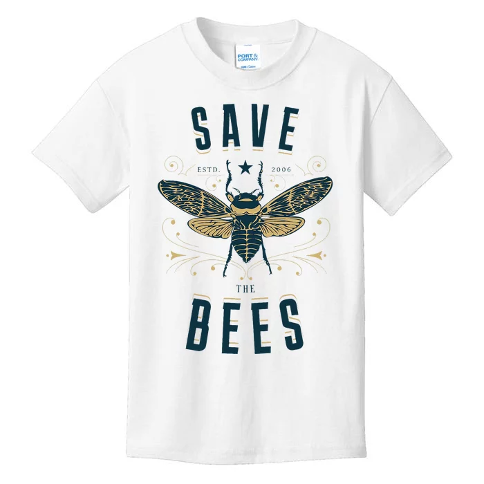 Retro Save The Bees Apiary Bee Beekeeper Earth Day Kids T-Shirt