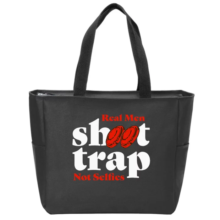 Real Shoot Trap Not Selfies Skeet Shooting Clay Pigeon Zip Tote Bag