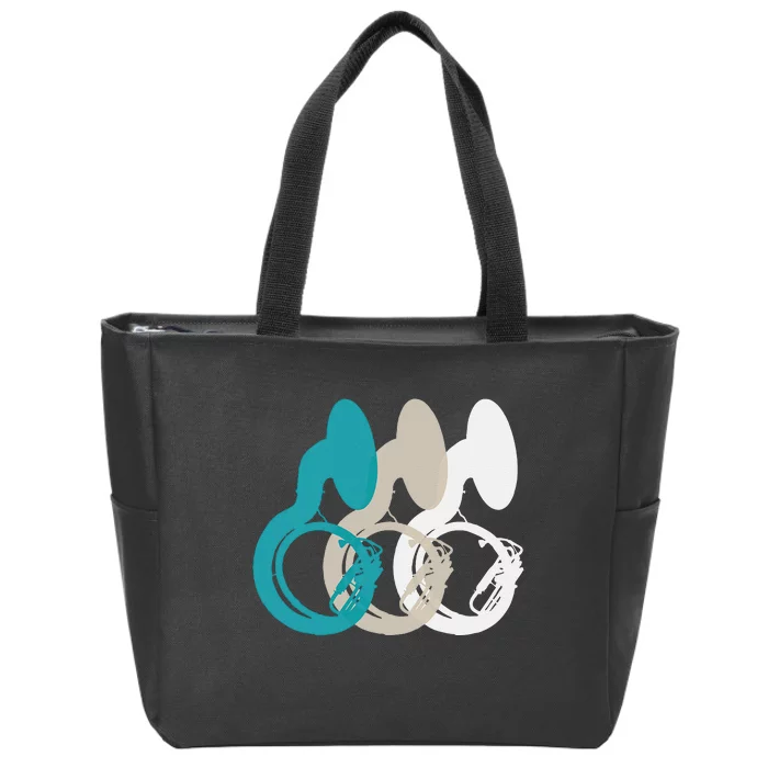 Retro Sousaphone Tuba Music Brass Band Gift Zip Tote Bag