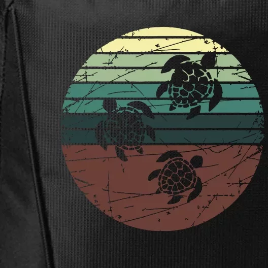 Retro Sea Turtle City Backpack