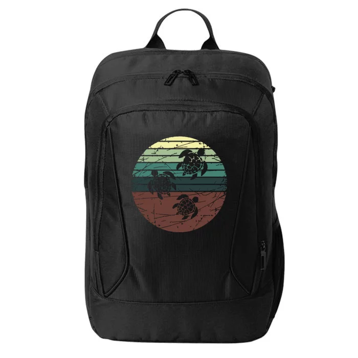 Retro Sea Turtle City Backpack