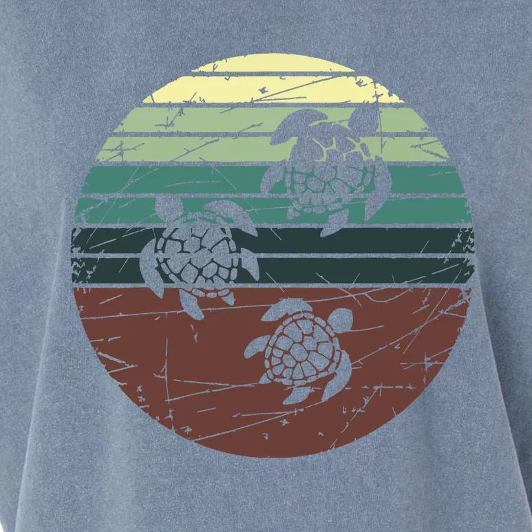 Retro Sea Turtle Garment-Dyed Women's Muscle Tee